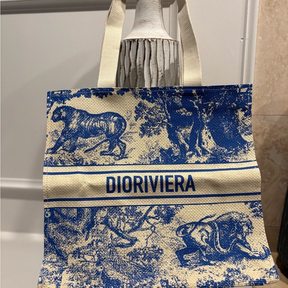 Christian Dior Blue and Cream Tote Bag - Picture 4 of 8